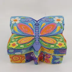 Lot of 11 Small Butterfly Hair Clips Multi-Color with Storage Box