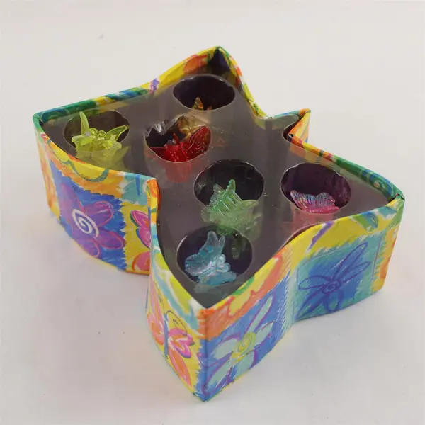 Lot of 11 Small Butterfly Hair Clips Multi-Color with Storage Box