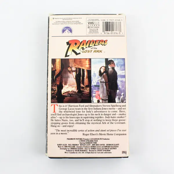 Vintage Raiders of the Lost Ark VHS Tape, 1981 #1376