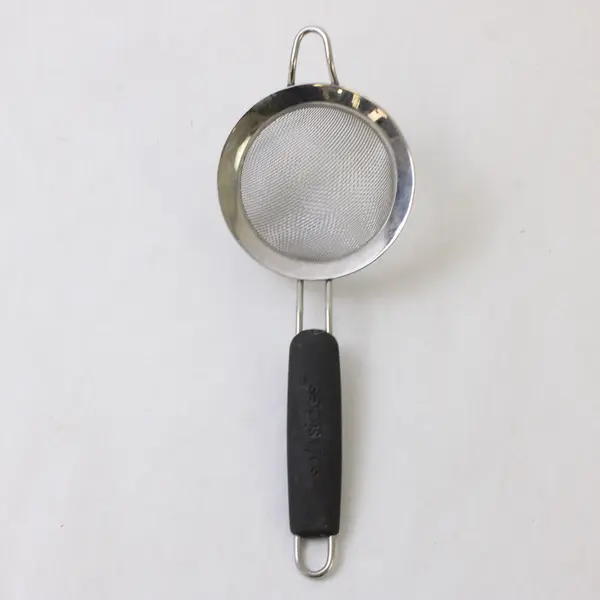 Lot Of 3 Unbranded Assorted Black Handle Stainless Steel Strainer Sifters
