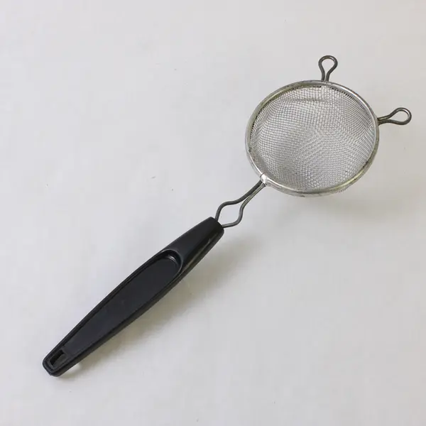 Lot Of 3 Unbranded Assorted Black Handle Stainless Steel Strainer Sifters