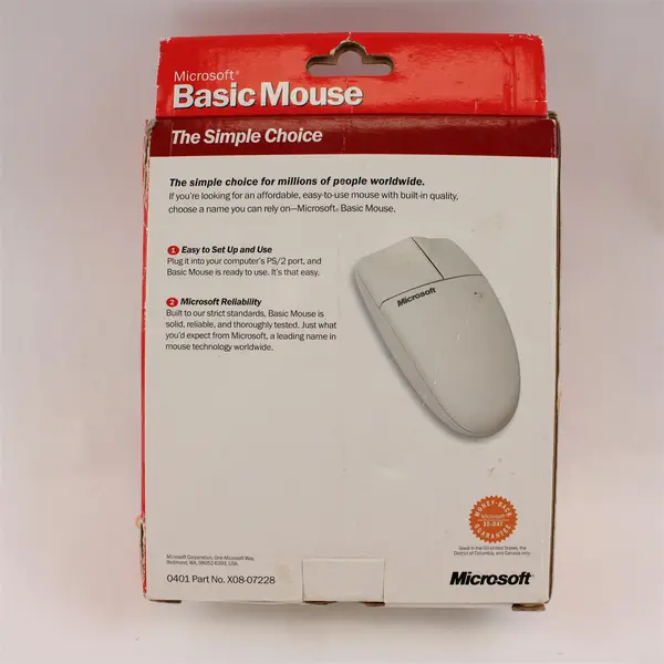 Microsoft Basic PS/2 Wired Mouse Ambidextrous Scroll Wheel - Open Box