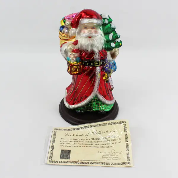 2004 Thomas Pacconi Blown Glass Santa Ornament  10.75"