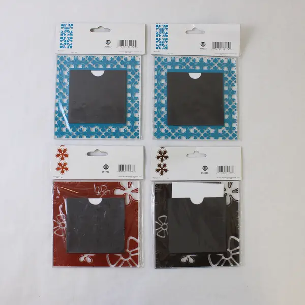 Lot Of 4 Burnes Of Boston Multicolor Plastic Magnetic Photo Frame 3" x 3" (2007)