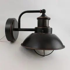 Dark Brown Metal Porch Light Outdoor Wall Sconce Used Untested