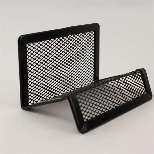 Lot of 2 Black Wire Mesh Mail/File Organizers Desk Office