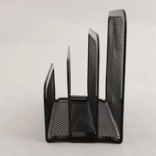 Lot of 2 Black Wire Mesh Mail/File Organizers Desk Office