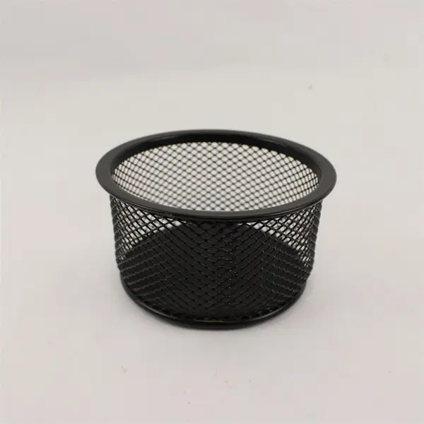 Lot of 4 Wire Mesh Desk Organizers - Black & Blue Pencil Pen Holders