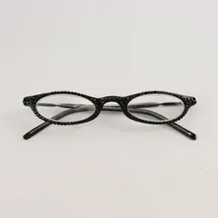 Jimmy Crystal Swarovski Black Reading Glasses 2.00x Ready-to-Wear