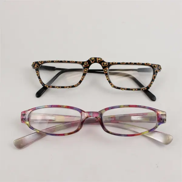 Lot of 2 Reading Glasses 2.00x Multicolor & Brown/Gold Frames