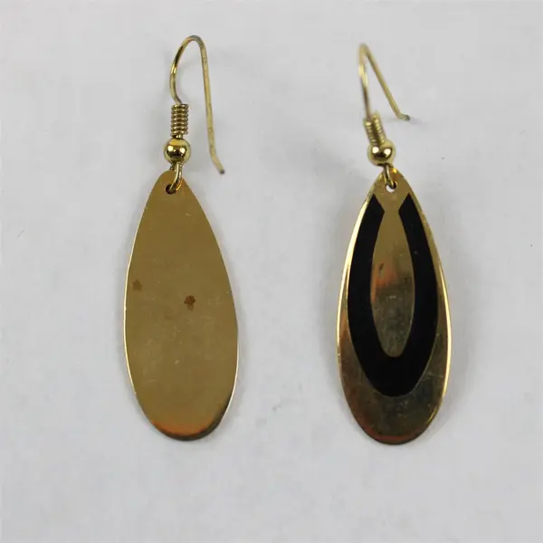 Lot of 2 Pairs Gold-Tone Teardrop & Hoop Earrings Costume Jewelry