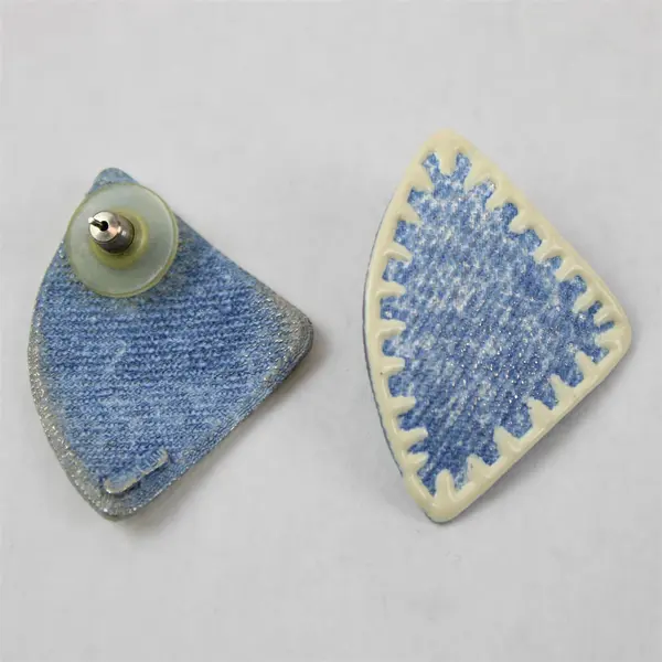 Lot of 2 Pairs Costume Earrings Clip-On Hoops & Dangle Blue Green White