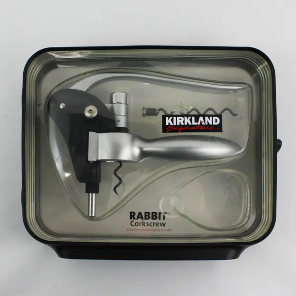 Kirkland Signature Hand Held Rabbit Corkscrew Hard Case Extra Spiral