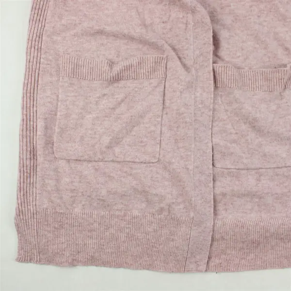 Matty M Women's L Pink Heather Knit Long Open Front Cardigan Sweater