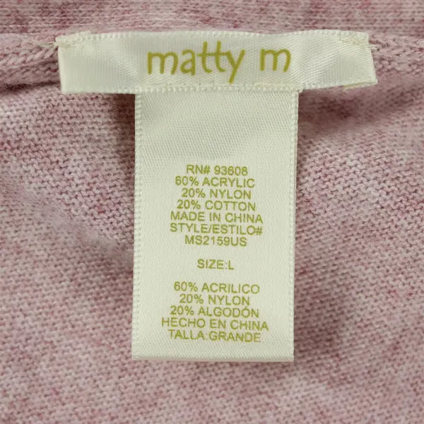 Matty M Women's L Pink Heather Knit Long Open Front Cardigan Sweater