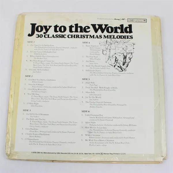 Joy To The World 30 Classic Christmas Melodies 3 Record Set 12" Vinyl Record 