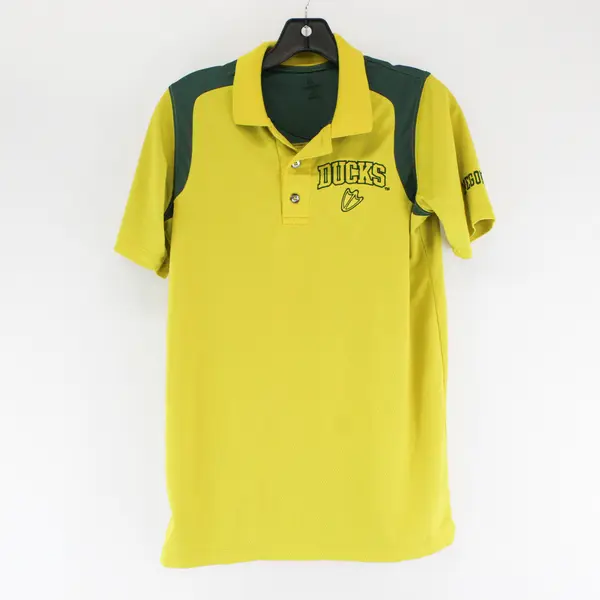 Knights Apparel Yellow and Green Oregon Ducks Polo Men's Small 34/36