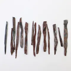 Lot of 14 Small Mahogany Obsidian Needles - All Hand-Picked - 3.5"-4" Long