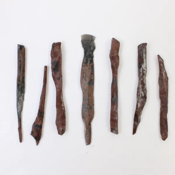 Lot of 14 Small Mahogany Obsidian Needles - All Hand-Picked - 3.5"-4" Long
