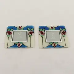 Lot of 2 Vintage Stained Glass-Style Photo Magnets, Joan Baker Designs, #MGP023 