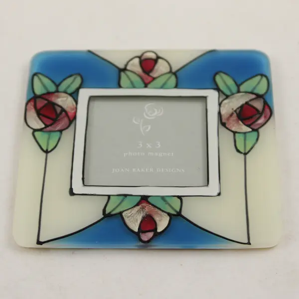 Lot of 2 Vintage Stained Glass-Style Photo Magnets, Joan Baker Designs, #MGP023 