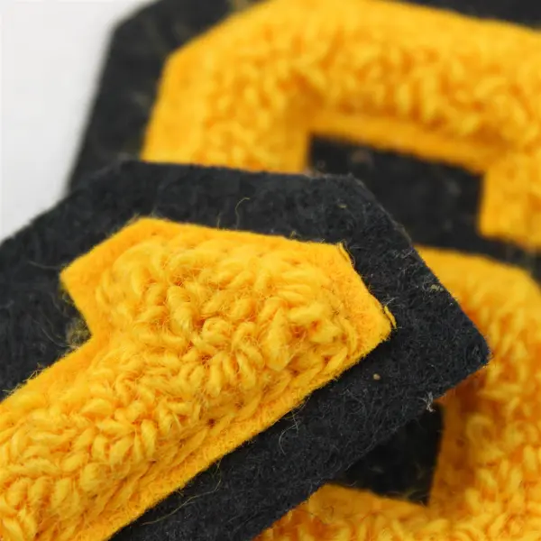 Lot of Two Chenille Number Patches 1 & 6/9 Yellow Letterman Varsity