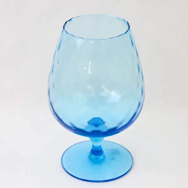 Empoli Italian Blown Glass Aqua Blue Optic Large 9.75in Brandy Snifter