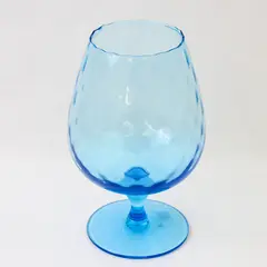 Empoli Italian Blown Glass Aqua Blue Optic Large 9.75in Brandy Snifter