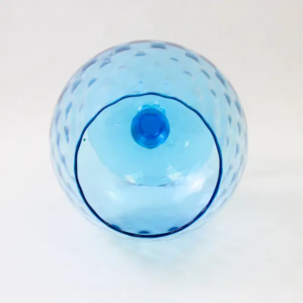 Empoli Italian Blown Glass Aqua Blue Optic Large 9.75in Brandy Snifter