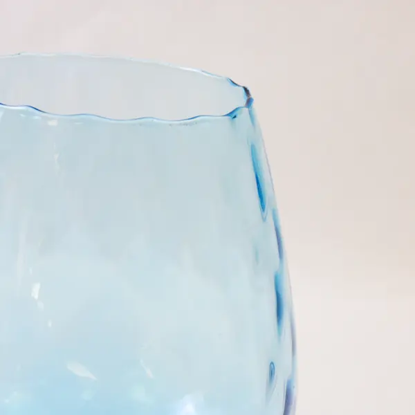 Empoli Italian Blown Glass Aqua Blue Optic Large 9.75in Brandy Snifter