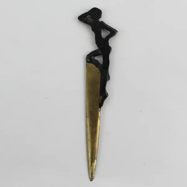 Vintage Unbranded Bronze Art Nouveau Letter Opener - Feminine Body on the Handle