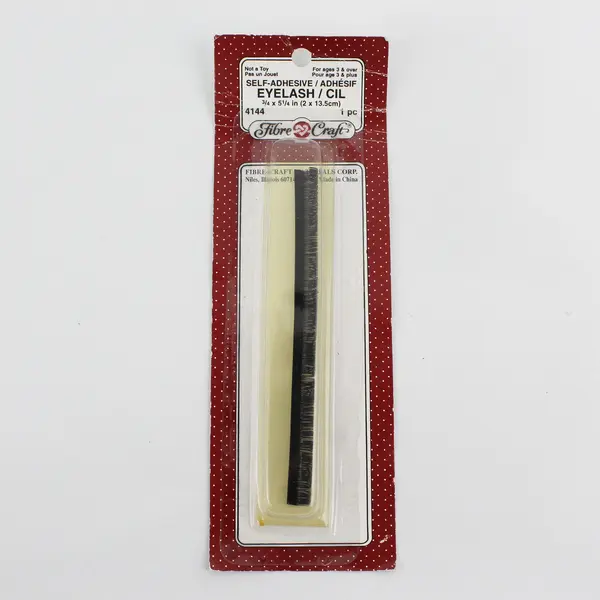 Pack of Fibre Craft Novelty Eyelash Self-Adhesive Strip, 3/4"x5.1/4"Black #4144 