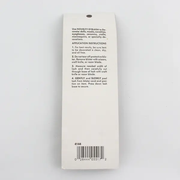 Pack of Fibre Craft Novelty Eyelash Self-Adhesive Strip, 3/4"x5.1/4"Black #4144 