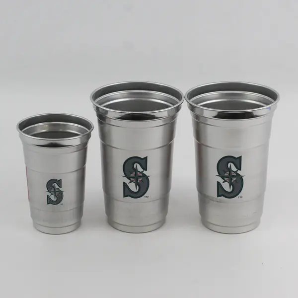Lot of 3 Ball Lightweight Aluminum Drinking Cups Seattle Mariners Baseball