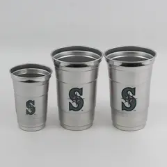 Lot of 3 Ball Lightweight Aluminum Drinking Cups Seattle Mariners Baseball