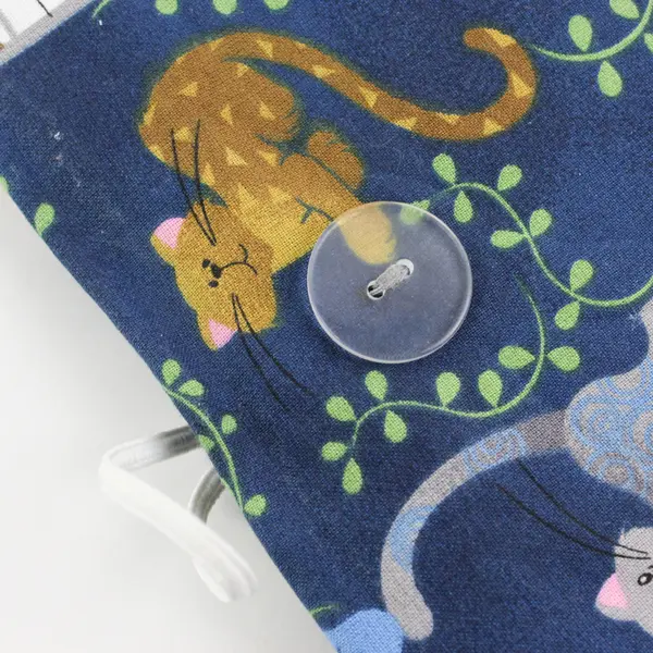 Fabric Coupon Organizer Caddy Cats Kitty Print Button Closure Compact