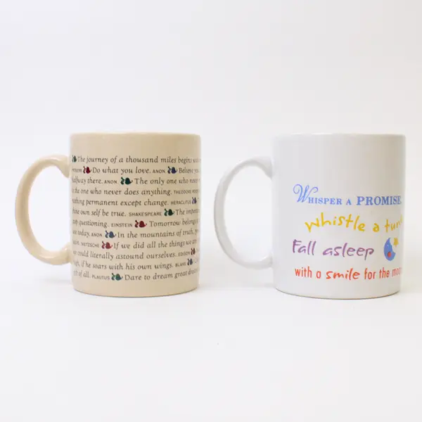 Lot of 2 Hallmark Ceramic Coffee Mugs Words of Wisdom & Today