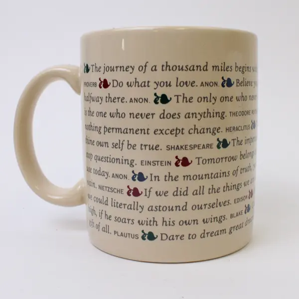 Lot of 2 Hallmark Ceramic Coffee Mugs Words of Wisdom & Today