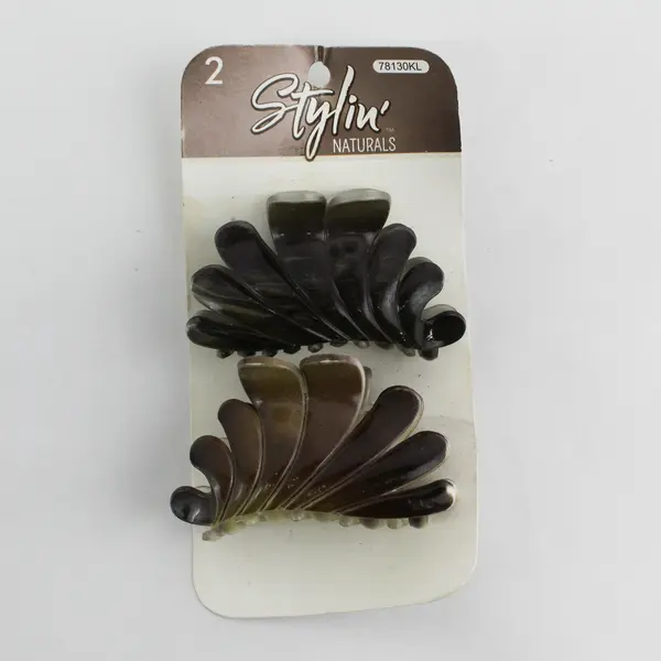 Lot of 6 Long Thick Hair Grips Claw Clips - 2 New on Stylin Card