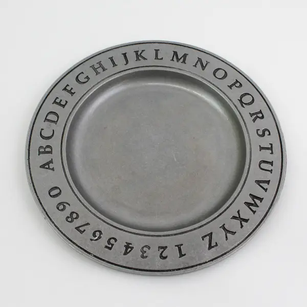 Vintage Carson Pewter Childs Dinner Plate Alphabet & Numbers Design 7.5"
