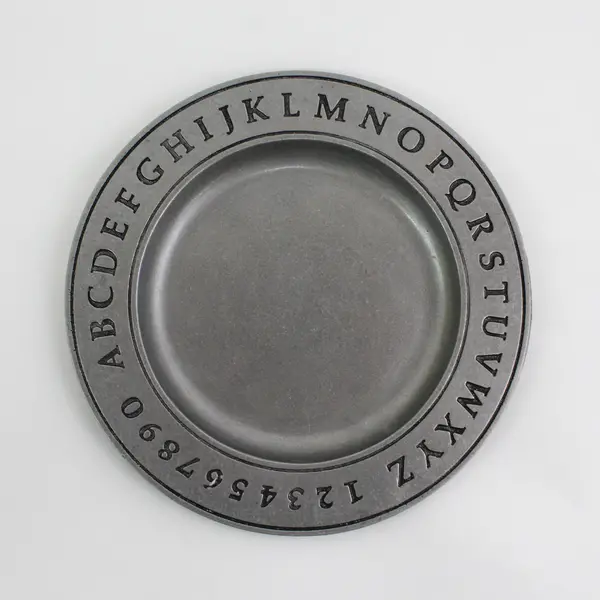 Vintage Carson Pewter Childs Dinner Plate Alphabet & Numbers Design 7.5"