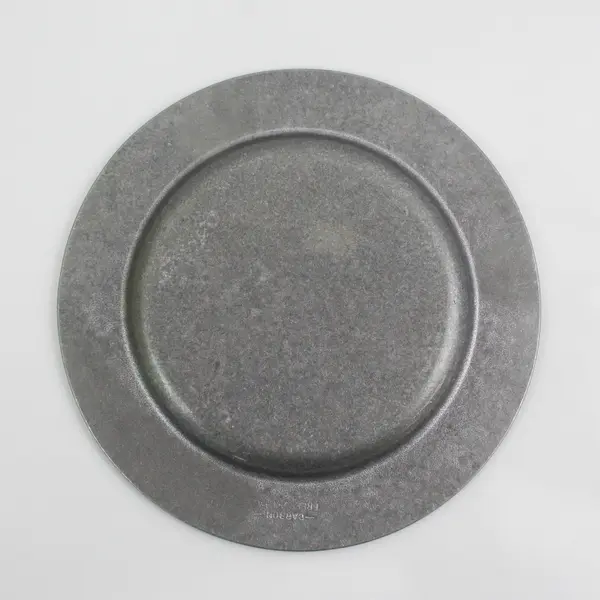 Vintage Carson Pewter Childs Dinner Plate Alphabet & Numbers Design 7.5"