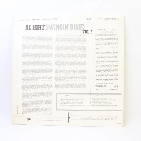 Al Hirt Swingin Dixie  At Dan’s Pier 600 New Orleans Volume 2 12" Vinyl Record