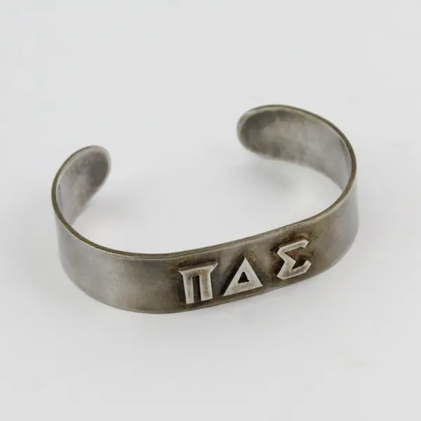 Pi Delta Sigma Silver Cuff Bracelet 2 3/8"