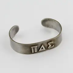 Pi Delta Sigma Silver Cuff Bracelet 2 3/8"
