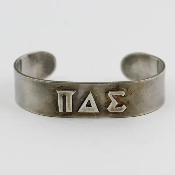 Pi Delta Sigma Silver Cuff Bracelet 2 3/8"