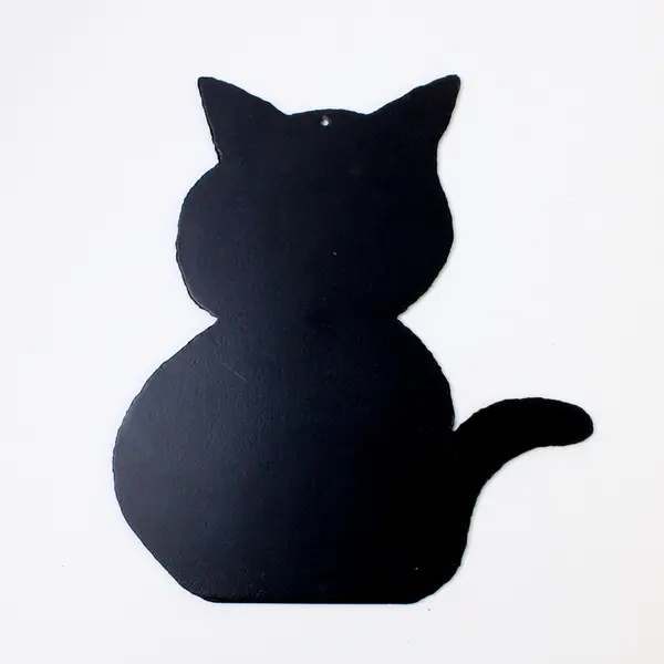 Black Metal Cat Silhouette Garden Decor Pest Deterrent Figurine 8.5in