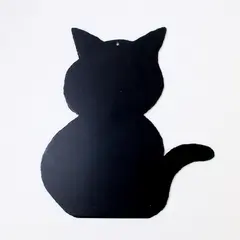 Black Metal Cat Silhouette Garden Decor Pest Deterrent Figurine 8.5in