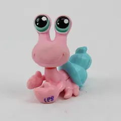 Authentic 2007 Littlest Pet Shop (LPS) #1403 Hermit Crab Pink Blue Flowers