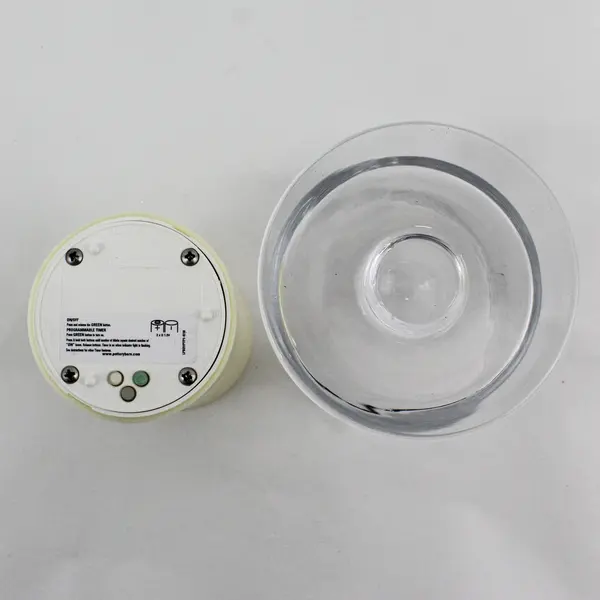 Clear Glass Hurricane Pillar Candle Holder 6" Tall With Battery Operated Candle